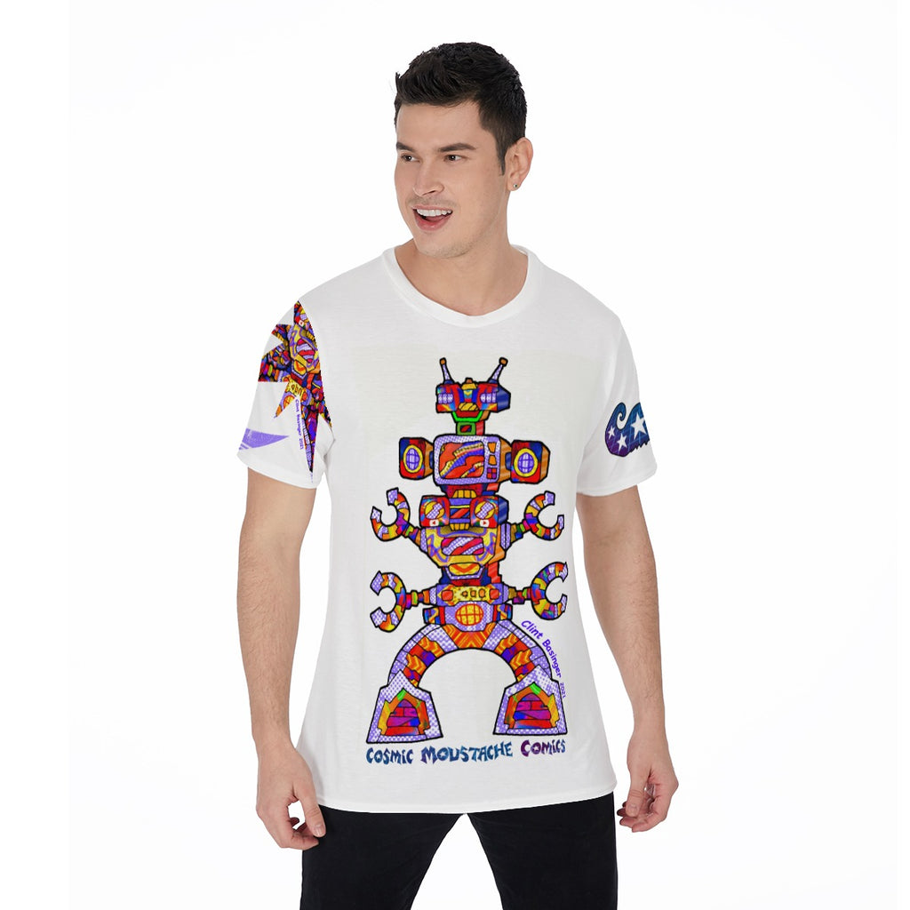 Cosmic Moustache Comics Robot Tshirt